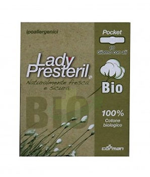 Lady Presteril Linea Pocket Bio Assorbente Puro Cotone 10 Assorbenti Giorno Ali