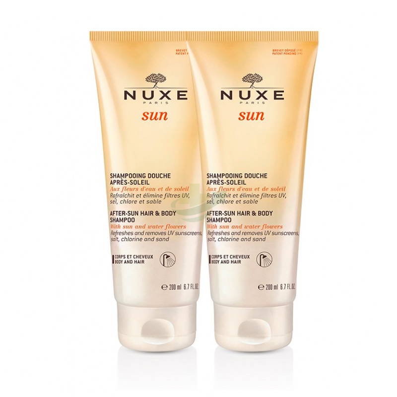 Nuxe Sun Linea Solare Shampoo Doccia Doposole Viso Corpo Capelli 2x200 ml